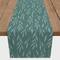 72" Teal & Mint Leaves Cotton Twill Table Runner